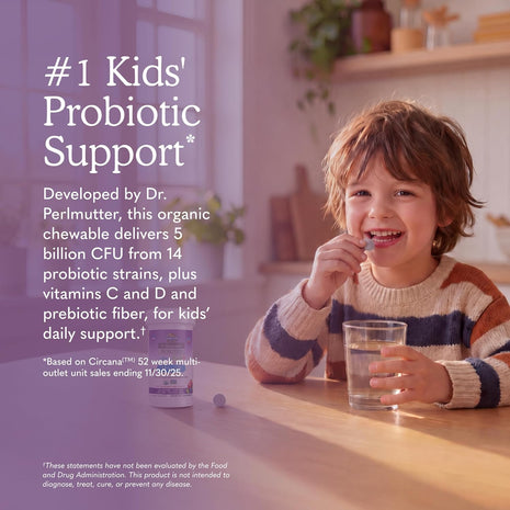 Garden of Life Dr. Formulated Probiotics Organic Kids+ plus Vitamin C & D - Berry Cherry - Gluten, Dairy & Soy Free Immune & Digestive Health Supplement, No Added Sugar, 30 Chewables (Shelf Stable)