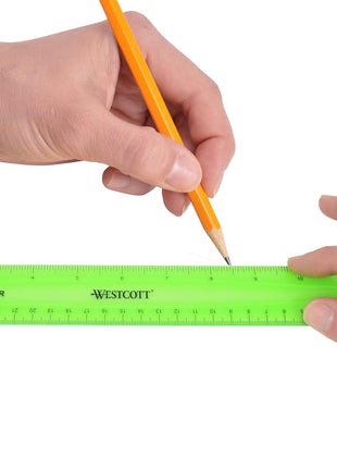 Westcott Shatterproof Ruler, 12-Inch, Green, 16012