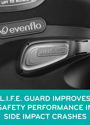 Evenflo Revolve360 Extend All-in-One Rotating Car Seat | with Quick Clean Cover, Rear-Facing, Forward-Facing, Highback Booster Mode, Infant to 12 Years (Revere Gray)