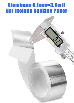 Aluminum Foil Tape, 2 inch x 65 Feet (3.9 mil), Insulation Adhesive Metal High Temperature Heavy Duty HVAC Tape, Silver for Ductwork, Dryer Vent, HVAC