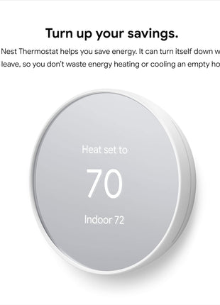 Google Nest Thermostat - Smart Thermostat for Home - Programmable Wifi Thermostat - Snow