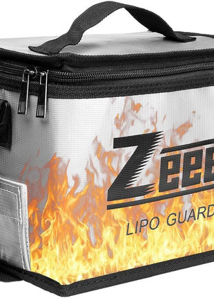 Zeee Fireproof Explosionproof Large Capacity Battery Storage Guard Pouch for Lipo Charge & Storage (8.46 x 6.5 x 5.71 in)