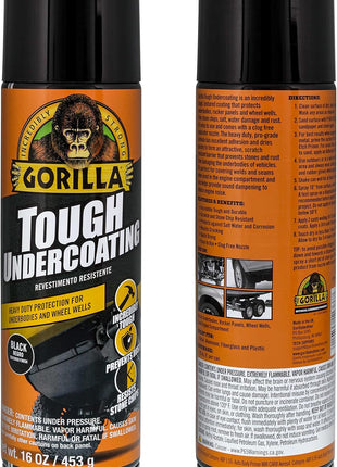 GORILLA Tough Undercoating Black - 16.0 Ounce Aerosol (Case of 6 Cans)