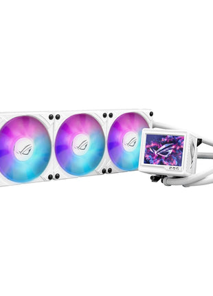 ASUS ROG RYUJIN III 360 ARGB EXTREME White Edition all-in-one AIO CPU liquid cooler, AMD Ryzen 9000 & Intel® CoreTM Ultra Ready, Asetek Gen8 V2 pump;high airflow static pressure magnetic fans; 3.5 inch LCD