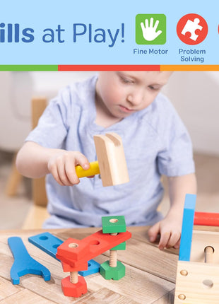 Melissa & Doug Take-Along Tool Kit Wooden Construction Toy (24 pcs)