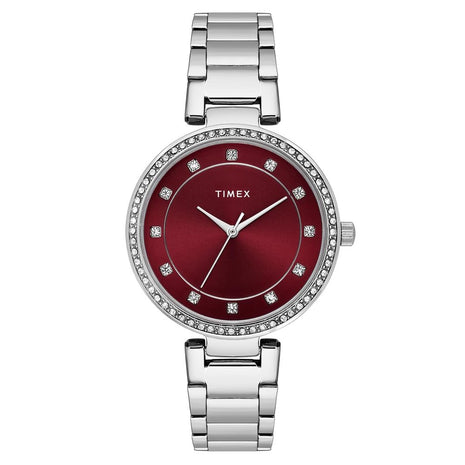 TIMEX Champagne Round Dial Analog Women's Watch - TWEL18712