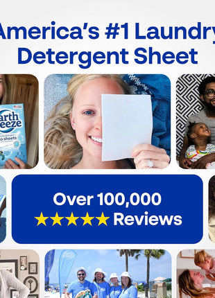 Earth Breeze Laundry Detergent Sheets Fresh Scent   60 Loads Eco Liquidless Soap   Travel Friendly for Hot & Cold Cycles, Tackles Tough Stains & Odors   Gentle on Skin, 30 Ct