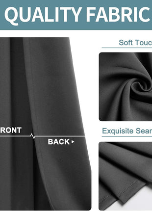 ChrisDowa Blackout Curtains for Bedroom and Living Room 63 Inches Long | 2 Panels Set, Thermal Insulated, Light Blocking, Room Darkening, Grommet, Window Drapes, Dark Grey, 42 x 63 Inch