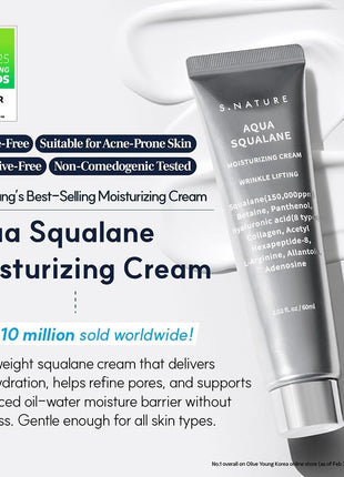 S.nature Hydrating Set, 3 Steps to Refined Pores, Lasting Hydration, Aqua Oasis Toner 300ml, Squalane Serum 50ml, Squalane Cream 60ml