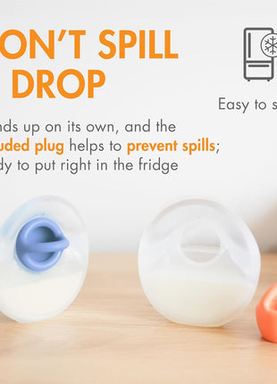 Boon Trove Silicone Manual Breast Pump - Discreet Milk Collector - 2 Count | Hands Free Breast Pump, Includes Canvas Travel Pouch, Breastfeeding Essentials, Passive Suction, Collects Up To 3 Ounces