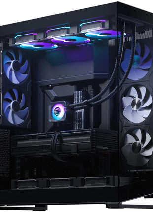 Phanteks Glacier One 420D30 X2 AIO Liquid CPU Cooler, Evolv X2 Aluminum Cap Design, 3X Performance D30-140 D-RGB Fans, for Intel LGA 1851, 1700, 1200, 115x and AMD AM4/AM5 sockets (Black)
