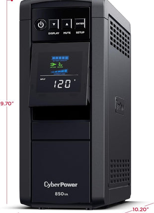 CyberPower CP850PFCLCD PFC Sinewave UPS Battery Backup and Surge Protector | Surge Protector, 850VA/510W, 10 Outlets, AVR, Mini-Tower