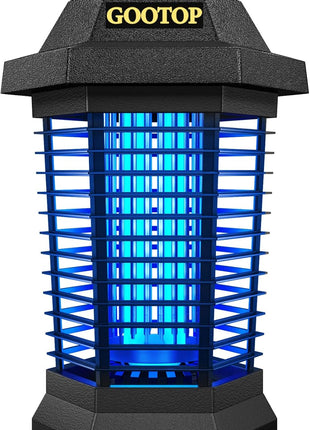 GOOTOP Bug Zapper Outdoor, Mosquito Zapper, 3 Prong Plug in Electric Fly Zapper, Mosquito Killer, Fly Traps, Flying Insects Zapper Indoor Outdoor, 4200V, ABS Plastic Outer (Black)