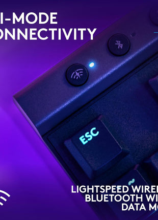 Logitech G515 Lightspeed TKL Low Profile Wireless Gaming Keyboard, LIGHTSYNC RGB, Thin Tenkeyless Design, PBT Keycaps, Tactile (Brown) Mechanical Switches - Black