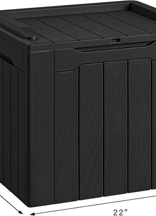 Devoko 30 Gallon Resin Deck Box Waterproof Outdoor Storage Box for Patio Furniture Pool Accessories Indoor Storage for Cushion Garden Tools (30 Gallon, Black)