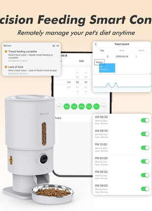 Automatic Cat Feeder with Camera - 5G WiFi Timed Cat Food Dispenser, 1080P HD Video with Night Vision, 1-15 Meals, 1-99 Portions, 2-Way Audio, Keeps Dry Food Fresh, 5L Auto Pet Feeder Also for Dogs