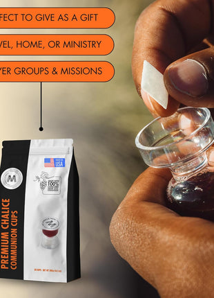 The Miracle Meal Pre-Filled Premium Chalice Cup - Travel Pack - Bag of 50 with Wafer and 100% Concord Grape Juice