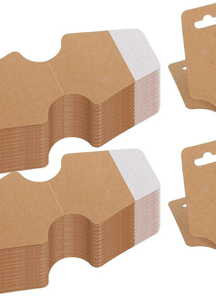 200 Pcs Necklace Display Cards with Adhesive, Thick Bracelet Keychain Display Cards, Kraft Paper Necklace Cards for Jewelry Display Selling