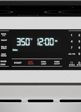 Kenmore Front Control Electric Range Oven with 5 Cooktop Elements with 7 Cooking Power Options, True Convection, Steam and Self Clean, Freestanding Oven, 4.8 cu. ft. Capacity Stainless Steel