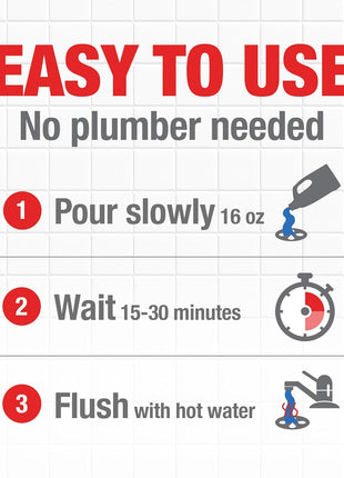 Drano Max Gel Drain Clog Remover and Cleaner for Shower or Sink Drains, Unclogs and Removes Hair, Soap Scum, Blockages, 32 oz