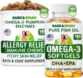 Allergy Relief + Omega 3 Bundle - Anti-Itch Skin + Skin & Coat Support - Omega 3 Fish Oil + EPA & DHA Fatty Acids - Itching & Paw Licking + Joint Health - 180 Chews + 180 ct Softgels - Made in USA