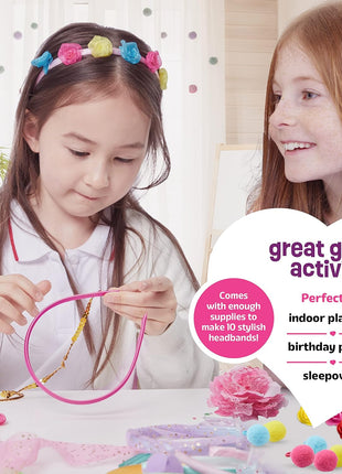 Pretty Me Headband Making Kit for Girls - Arts & Crafts Easter Gift - Make Your Own Fashion Headbands for Kids - DIY Hair Accessories - Gift for Ages 5-12 Year Old Girl - Little Kids Art & Craft Gifts