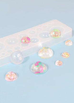 2PCS Cabochon Gem Silicone Mold, Clear Round Silicone Mold for Making Earrings Jewelry Making Crafting Projects