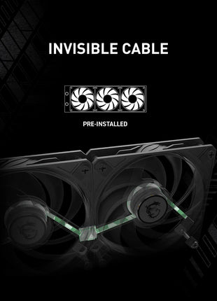 MSI MAG CORELIQUID A15 240 - AIO ARGB CPU Liquid Cooler - 240mm Radiator - LGA 1851 Ready - Dual 120mm ARGB PWM Fans, Black