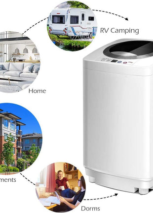 Giantex Portable Washing Machine, Full Automatic Washer and Dryer Combo, with Built-in Pump Drain 8 LBS Capacity Compact Laundry Washer Spin Dryer for Apartment RV Dorm