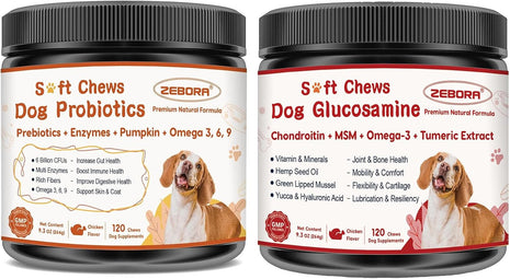 Probiotics for Dogs Bundle with Glucosamine for Dogs