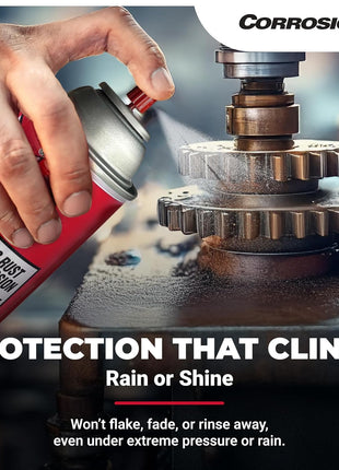CorrosionX Rust Inhibitor, Industrial-Strength Dielectric Corrosion Prevention, Lubricant & Penetrant for Marine, Automotive, Electronics & RV Use, Protects Bolts, Cables, Engines, Parts, 16oz Aerosol