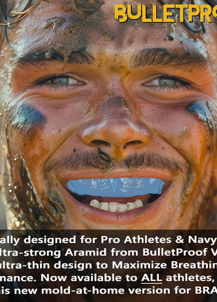 Bulletproof: World's Thinnest Most Breathable Mouthguard is 3X Stronger! BJJ Lacrosse Football Basketball MMA Wrestling Hockey Rugby Boxing Men Sports Mouth Guard Grinding Teeth Adult Youth Braces
