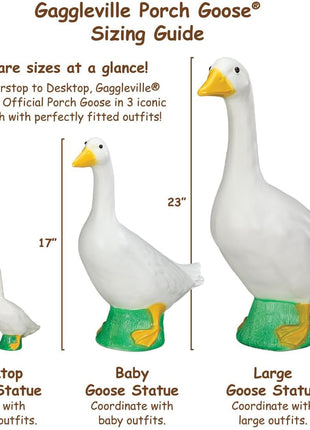 Fox Valley Traders Official Gaggleville 23 inch Large White Goose, Plastic Garden Décor, Vibrant and Clean Painted Goose Feet - Indoor or Outdoor Decorative Figurine for Garden, Patio, or Entryway Accent