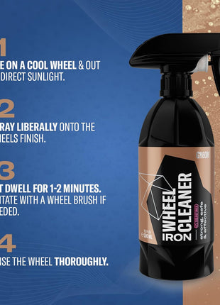 GYEON Iron Wheel Cleaner Redefined – Acid-Free Gel Formula for Brake Dust & Iron Removal – Safe on All Wheel Finishes and Rim Types – Professional Grade Wheel Cleaning Spray