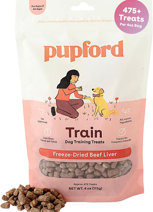 Pupford Freeze Dried Training Treats for Dogs & Puppies, 475+ Three Ingredient Bites (Beef Liver, 4 oz)