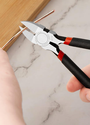 BOENFU 6 Inches Wire Cutters Heavy Duty Snips Flush Cut Side Cutters Pliers Metal Cutting Tool for Crafting, Floral, Artificial Flowers, Chicken Wire, Electrical, 1 Pack