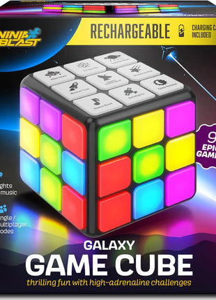 Rechargeable Game Activity Cube - Toys for Boys and Girls - 9 Fun Brain & Memory Games - Birthday Gifts for Age 6, 7, 8, 9, 10, 11, 12 Year Old Kids Teens - Best Boy Toy Gift Ideas