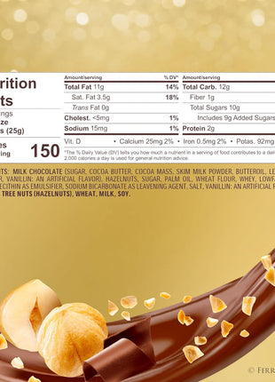Ferrero Rocher Gourmet Hazelnut Milk Chocolate Gift Box, 42 Individually Wrapped Chocolates, 18.5 oz