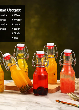 ZEBEIYU 12 Pack 4 oz Swing Top Glass Bottles,Flip Top Glass bottles with airtight Caps for Home Brewing Beer,Kombucha,2nd Fermentation,Kefir,Beverages,Soda,Oils,Vinegar,Limoncello,Vanilla extract