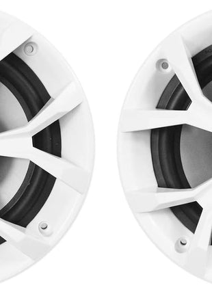 Rockville RKL65MBW (2) 6.5 inch 700W Marine Speakers, 4 Ohm, LED Lights, CEA Compliant, Coaxial, Waterproof, Black/White Grilles for Boats, ATVs, UTVs