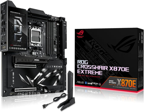 ASUS ROG Crosshair X870E Extreme AMD X870E AM5 E-ATX Gaming Motherboard 20+2+2 Power Stages, DDR5, PCIe 5.0, 5X M.2, 5G & 10G LAN, Wi-Fi 7, USB4 Type-C, 5 inch LCD, AI Overclocking & Networking