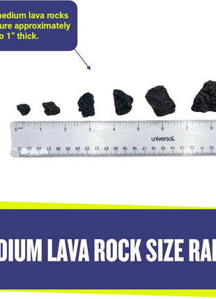 American Fire Products | Medium Lava Rock, 1/2 inch - 1 inch | Use in Fireplace, Fire Pit or Bowl | Outdoor & Indoor Volcanic Rock for Natural Gas or Propane Fires | Decorative Landscaping | 10 lb Bag