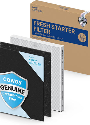 COWAY AP 1512HH & 200M Air Purifier Filter Replacement, Fresh Starter Pack, 2 Fresh Starter Deodorization Filters and 1 True HEPA Filter, 1 Pack, Black
