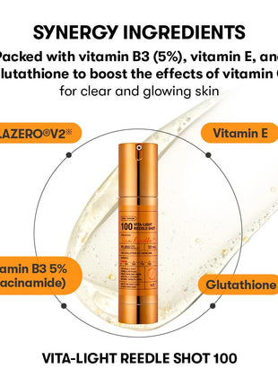 VT COSMETICS Vita-Light Reedle Shot 100 Serum, 1.69 fl oz (50ml)
