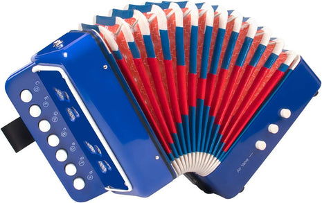 Horse Kids Accordion, 10 Keys Button Control Kid Accordions Musical Instruments for Child Children Toddlers Beginners Accordian Lightweight 7 key 3 Bass Mini Acordeón Toy Acordeones Para Miños Blue