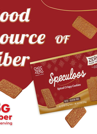 ChocZero Speculoos Cookies, Gluten Free, No Added Sugar, Spiced Windmill Keto Cookie, 30 Cookies Per Box, 9 Ounce (Pack of 1)