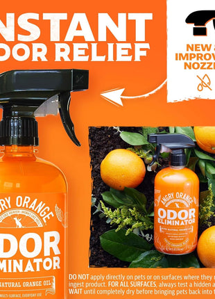ANGRY ORANGE Pet Odor Eliminator for Dog and Cat Urine, Carpet Stains, and Strong Smells 芒聙聯 Citrus Cleaner with Natural Orange Oil 芒聙聯 24 oz