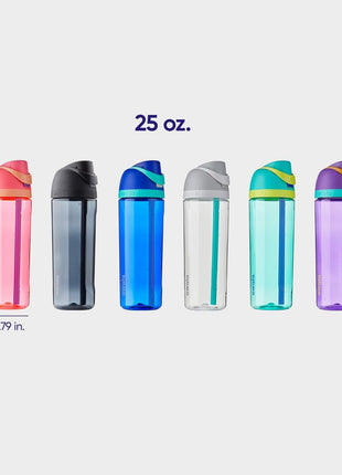 Owala FreeSip Clear Tritan Plastic Water Bottle with Straw, BPA-Free Sports Water Bottle, Great for Travel, 25 Oz, Shy Marshmallow