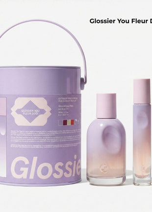 Glossier You Fleur Duo Perfume Gift Set: Fresh Floral Eau de Parfum with Ylang-Ylang, Apricot Skin & Ambrox Notes