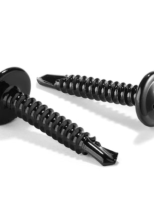 #8 x 1 inch Sheet Metal Screws 100Pcs 410 Stainless Steel Truss Head Fast Self Tapping Screws Black Oxide by SG TZH